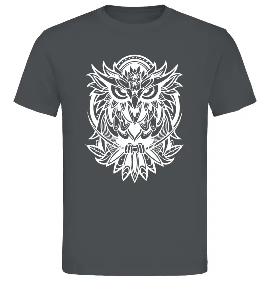 Мужская футболка Сова орнамент Графит фото