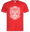Мужская футболка Сова орнамент Красный фото