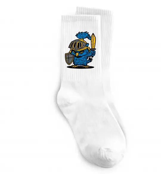 Носки Сова в обладунках Белый фото