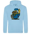 Чоловіча толстовка (худі) Сова в обладунках Блакитний фото
