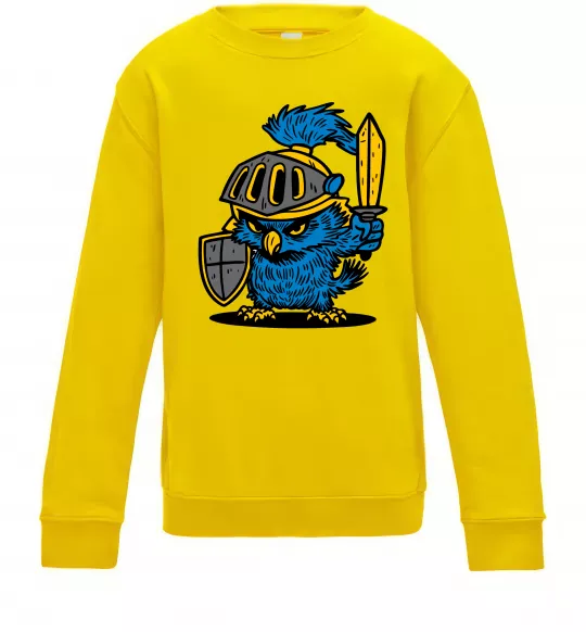 Детский Свитшот Сова в обладунках Солнечно желтый фото