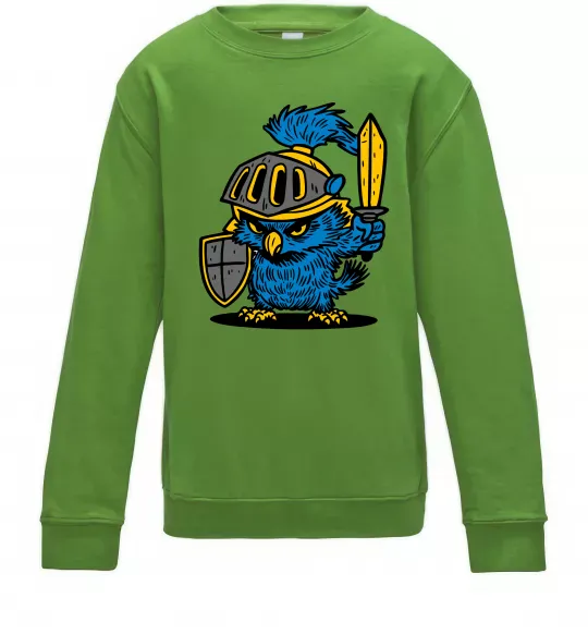 Детский Свитшот Сова в обладунках Лаймовый фото