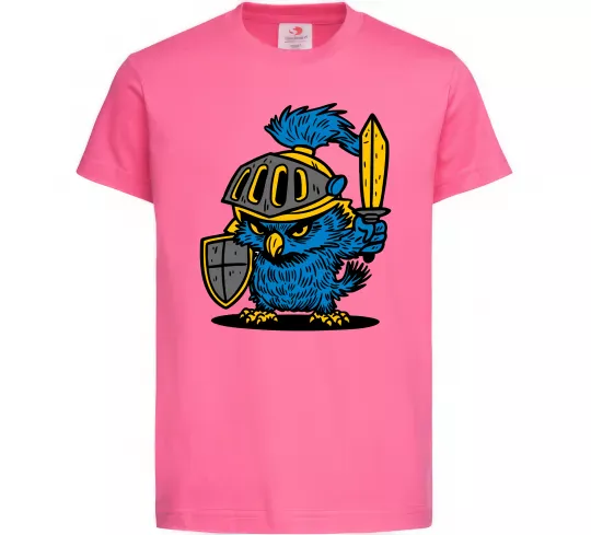 Детская футболка Сова в обладунках Ярко-розовый фото