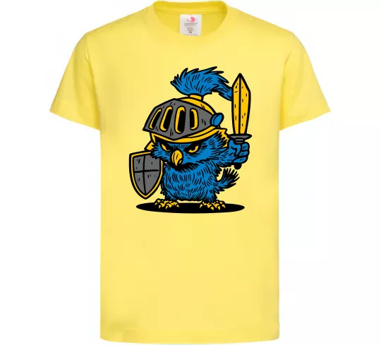 Детская футболка Сова в обладунках Лимонный фото