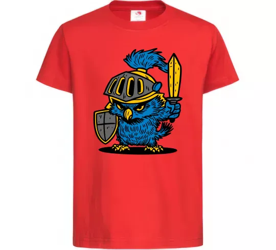 Детская футболка Сова в обладунках Красный фото