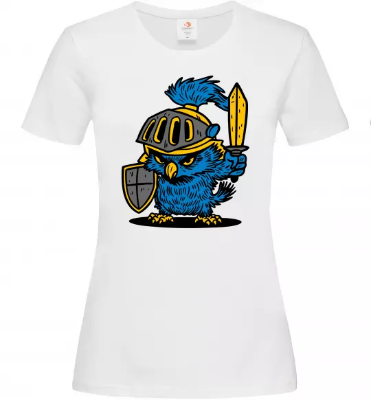 Женская футболка Сова в обладунках Белый фото