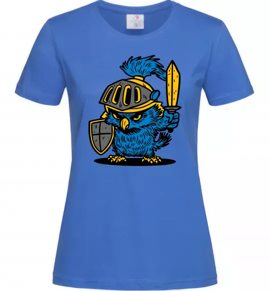 Женская футболка Сова в обладунках Ярко-синий фото