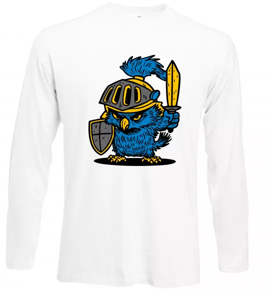 Лонгслив Сова в обладунках Белый фото