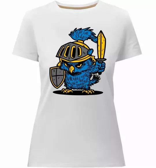 Женская премиум футболка Сова в обладунках Белый фото