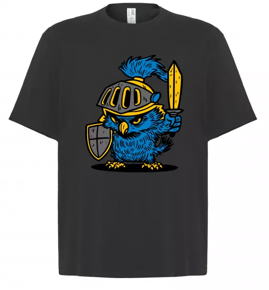 Футболка Оверсайз Сова в обладунках Чорний фото