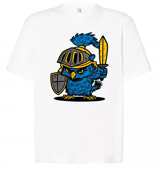 Футболка Оверсайз Сова в обладунках Білий фото