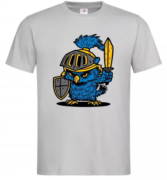 Мужская футболка Сова в обладунках Серый фото