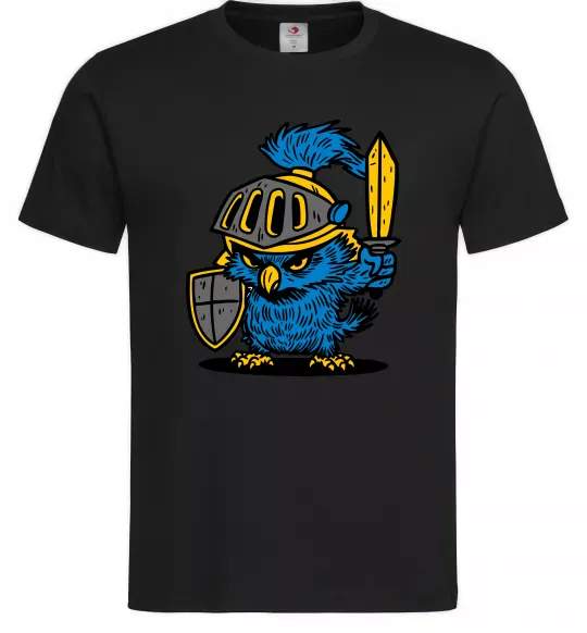 Мужская футболка Сова в обладунках Черный фото