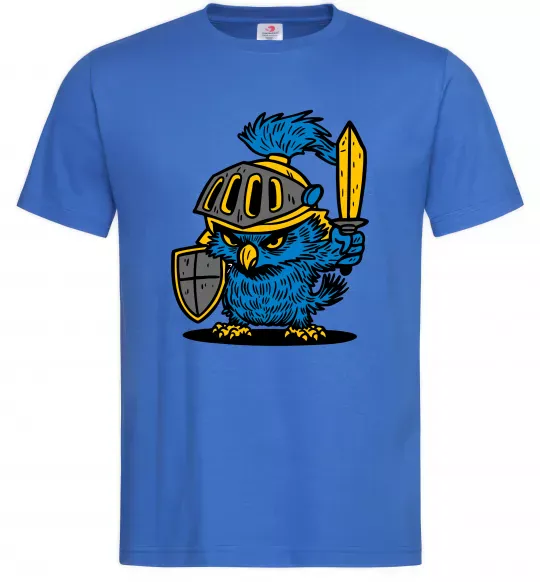 Мужская футболка Сова в обладунках Ярко-синий фото