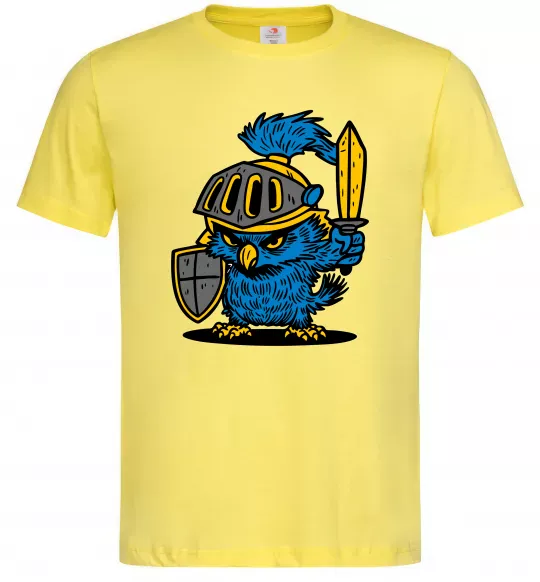 Мужская футболка Сова в обладунках Лимонный фото