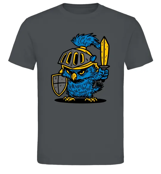 Мужская футболка Сова в обладунках Графит фото