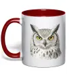 Чашка с цветной ручкой Сова погляд Красный Чашка с цветной ручкой Сова погляд Красный фото