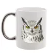 Чашка с цветной ручкой Сова погляд Серебро Чашка с цветной ручкой Сова погляд Серебро фото