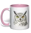 Чашка с цветной ручкой Сова погляд Нежно розовый Чашка с цветной ручкой Сова погляд Нежно розовый фото