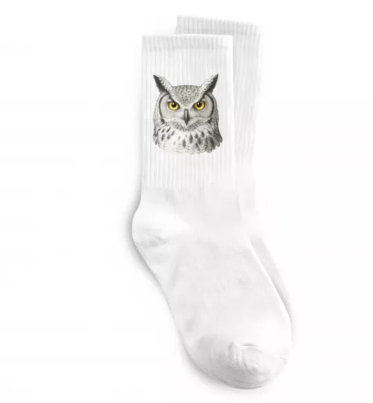 Носки Сова погляд Белый фото