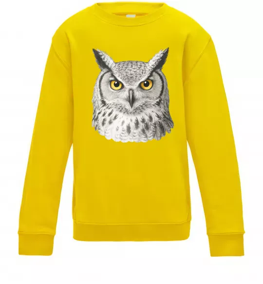 Детский Свитшот Сова погляд Солнечно желтый фото