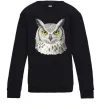 Детский Свитшот Сова погляд Черный фото