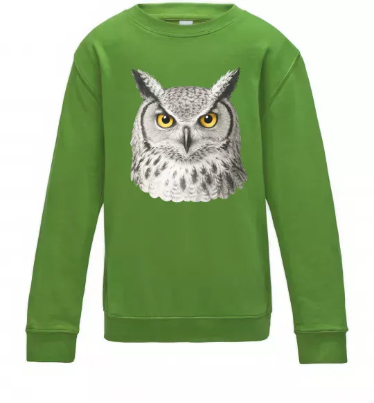Детский Свитшот Сова погляд Лаймовый фото