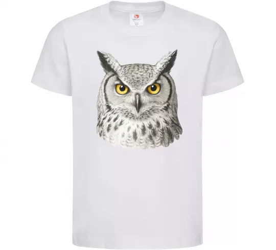 Дитяча футболка Сова погляд Білий фото