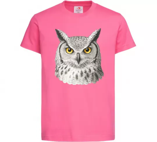 Дитяча футболка Сова погляд Яскраво-рожевий фото