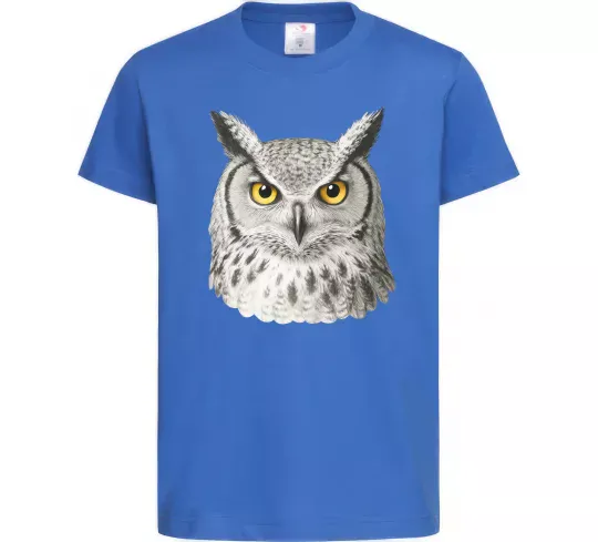 Дитяча футболка Сова погляд Яскраво-синій фото