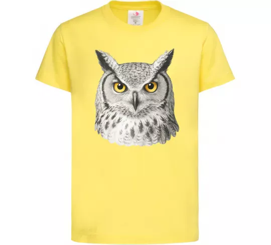 Дитяча футболка Сова погляд Лимонний фото