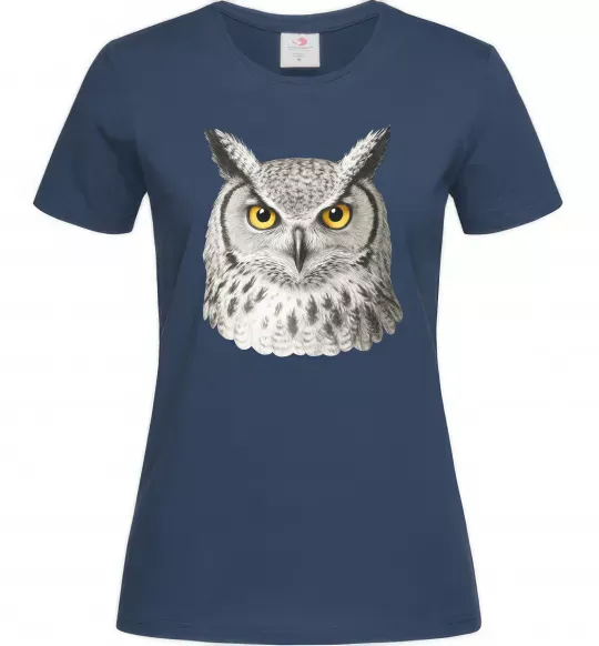 Жіноча футболка Сова погляд Темно-синій фото