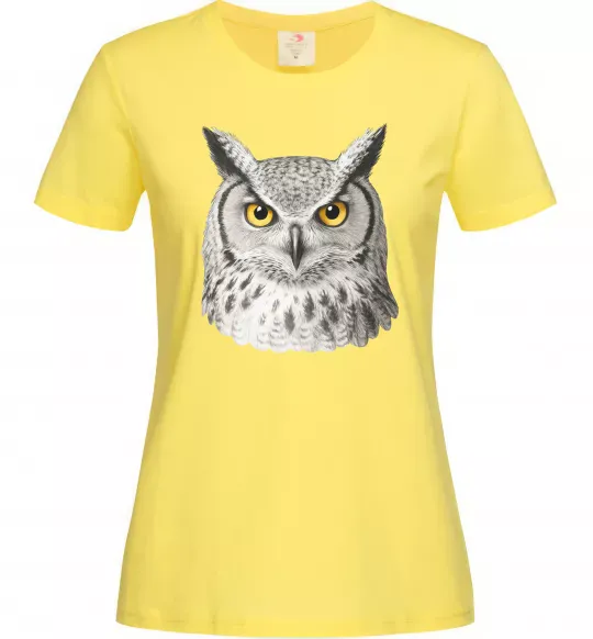 Жіноча футболка Сова погляд Лимонний фото