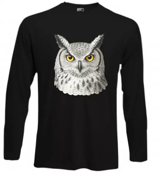 Лонгслів Сова погляд Чорний фото