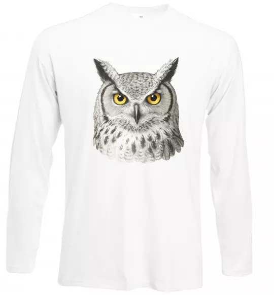 Лонгслів Сова погляд Білий фото