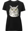 Жіноча преміум футболка Сова погляд Чорний фото