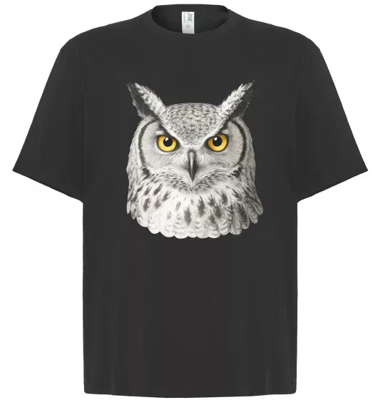 Футболка Оверсайз Сова погляд Черный фото