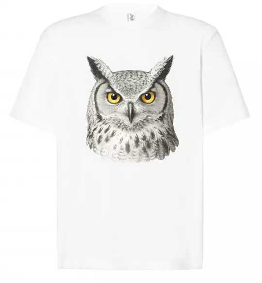 Футболка Оверсайз Сова погляд Белый фото