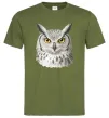 Чоловіча футболка Сова погляд Оливковий фото
