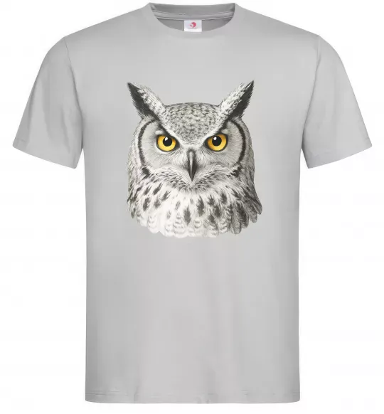 Чоловіча футболка Сова погляд Сірий фото