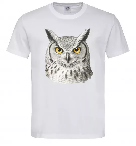 Чоловіча футболка Сова погляд Білий фото