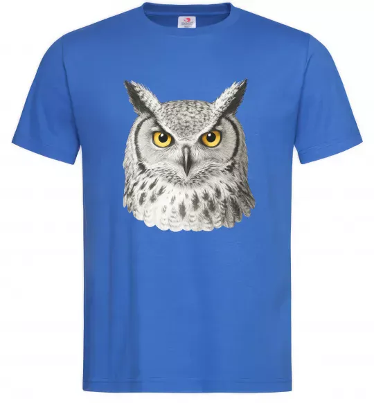 Чоловіча футболка Сова погляд Яскраво-синій фото
