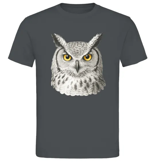 Чоловіча футболка Сова погляд Графіт фото