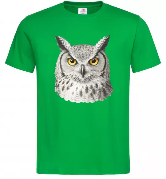 Чоловіча футболка Сова погляд Зелений фото