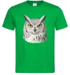 Чоловіча футболка Сова погляд Зелений фото