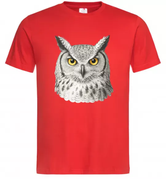 Чоловіча футболка Сова погляд Червоний фото