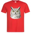 Чоловіча футболка Сова погляд Червоний фото