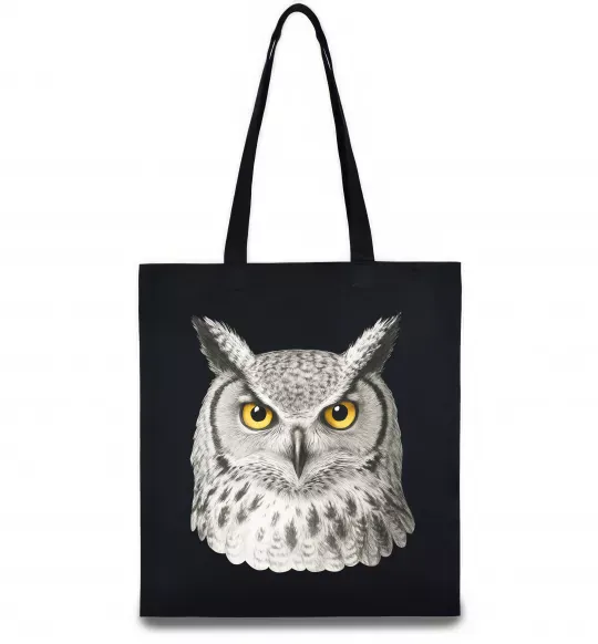 Еко-сумка Сова погляд Чорний фото