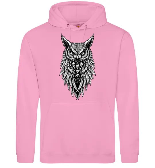 Мужская толстовка (худи) Сова черепи Розовый фото