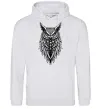 Мужская толстовка (худи) Сова черепи Серый меланж фото